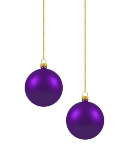 圣诞球紫色和金色