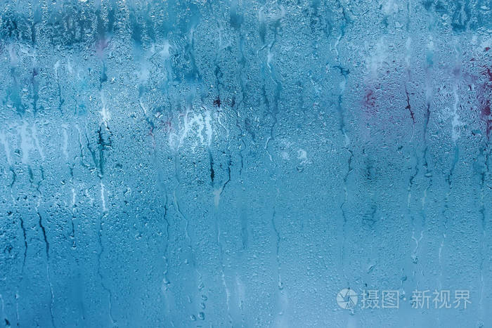 透明玻璃窗上的凝结 水滴 雨 抽象背景纹理照片 正版商用图片14ywnz 摄图新视界