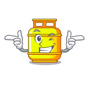 眨眼煤气罐操作字符烹饪矢量插图照片