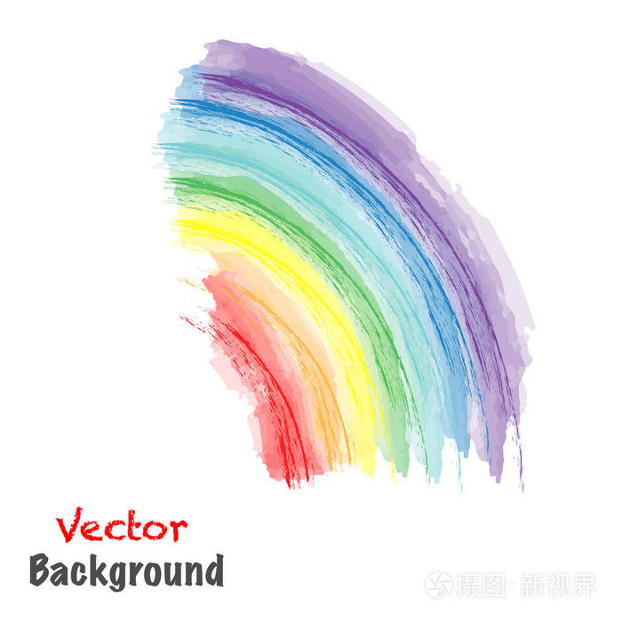 彩绘彩虹矢量图