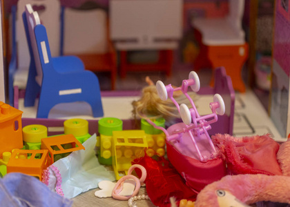 s room. scattered toys