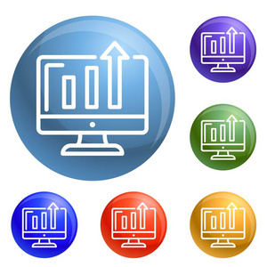 监视器图标设置矢量的关系图