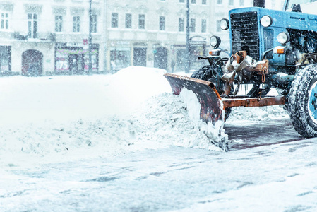 雪田，雪概念清扫街道