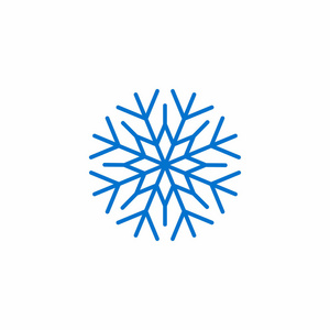 蓝色的冷冻的雪花图标图片
