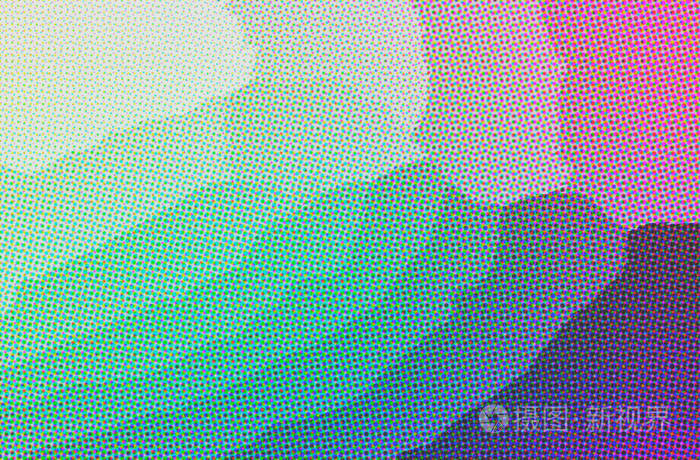 蓝色绿色和红色圆点水平背景的抽象插图