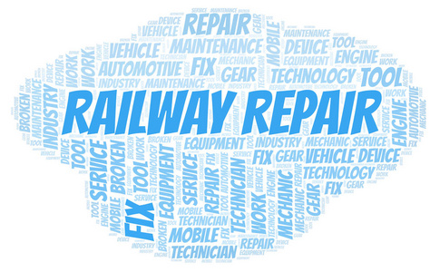 铁路修理字云。 WordCloud仅用文本制作。