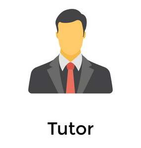 教授图标导师或教授平面图标照片