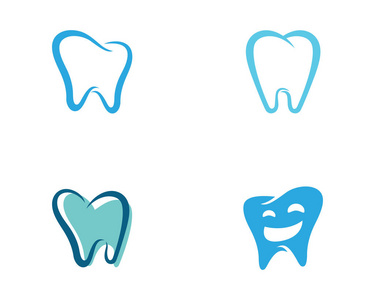 牙科标志模板矢量插图图标设计