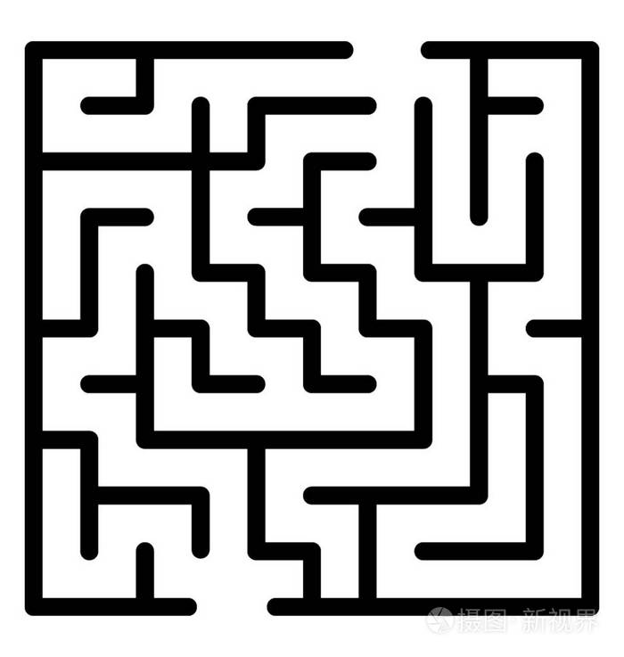 迷宫迷宫设计的线条图标