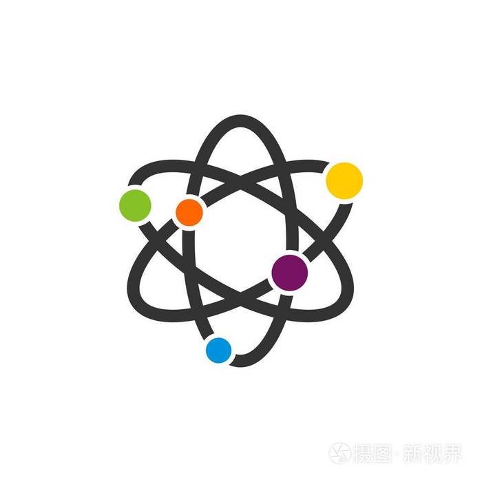 化学原子分子图标标志模板