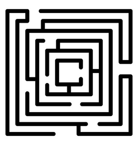 迷宫迷宫设计的线条图标