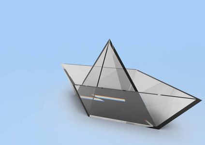 纸船3D隔离背景