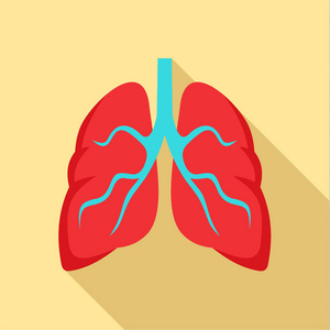 肺结核肺图标, 扁平的风格