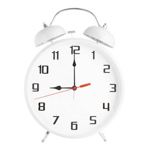 显示九点钟的白色闹钟照片