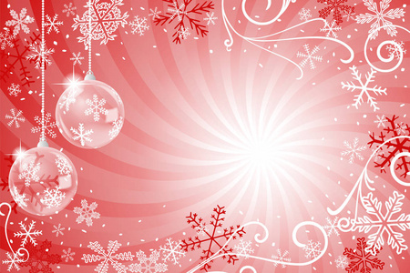 用圣诞树球装饰圣诞背景的矢量插图