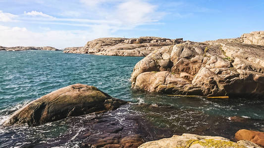 美丽的石岛，美丽的自然在北海瑞典的海岸。