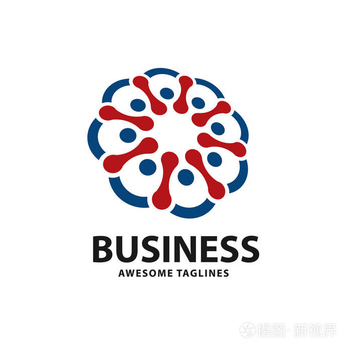 带有圆点连接的抽象技术标志