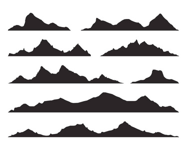 山脉剪影图片-山脉剪影素材-山脉剪影插画-摄图新视界
