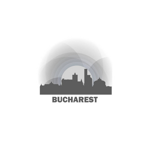 罗马尼亚布加勒斯特天际线向量例证