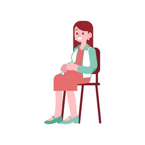 坐椅子卡通图片