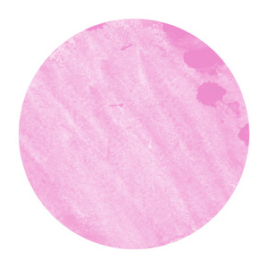 粉红色手绘水彩圆形框架背景纹理与污渍。 现代设计元素