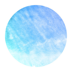 冷蓝色手绘水彩圆形框架背景纹理与污渍。 现代设计元素