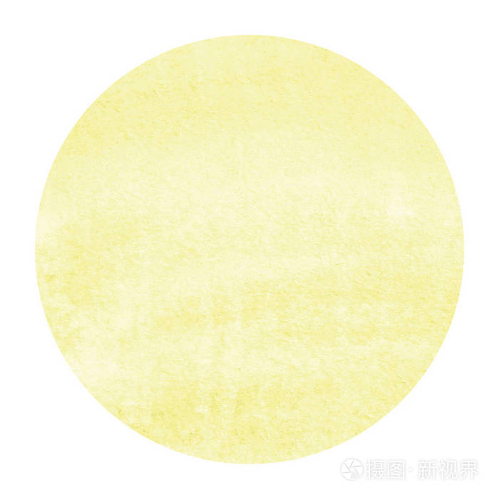 黄色手绘水彩圆形框架背景纹理与污渍现代设计元素