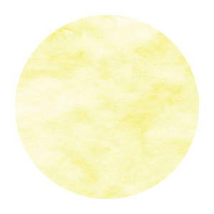 黄色手绘水彩圆形框架背景纹理与污渍。 现代设计元素