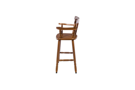 木椅。 白色背景孤立的物体