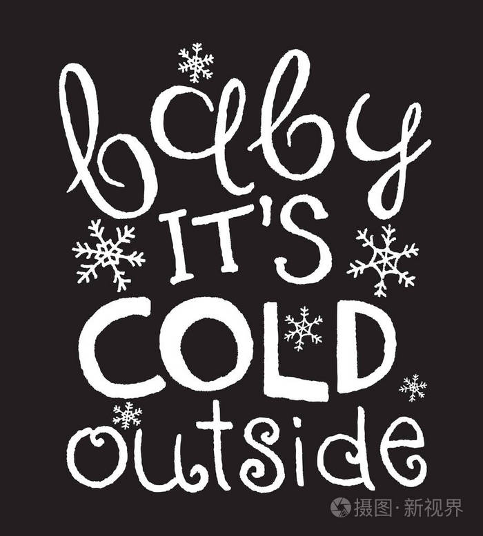 s cold outside. Stylized Lettering. Vector Illustration