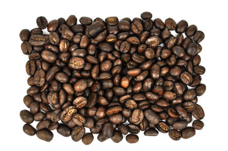 白色咖啡豆的顶部视图