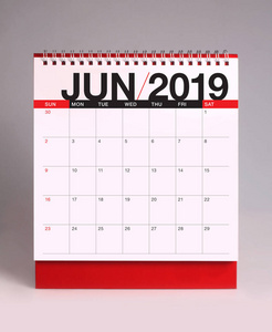 简单的办公桌日历2019年6月