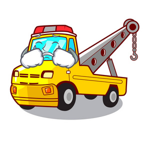 卡车拖车的哭泣运输卡通车插图图片