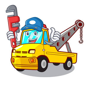 水管工人拖车车辆品牌字符矢量插图照片