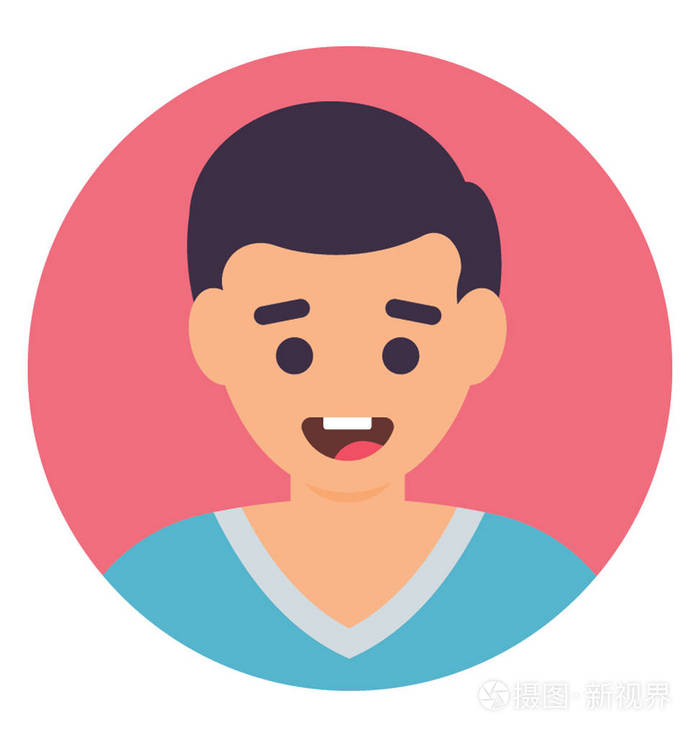 微笑男孩与平面图标设计