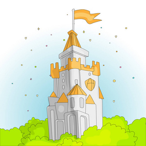 彩色卡通城堡图片-彩色卡通城堡素材-彩色卡通城堡插画-摄图新视界