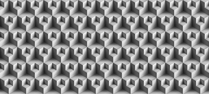 体积逼真矢量立方体纹理灰色几何无缝瓷砖图案设计背景为您项目