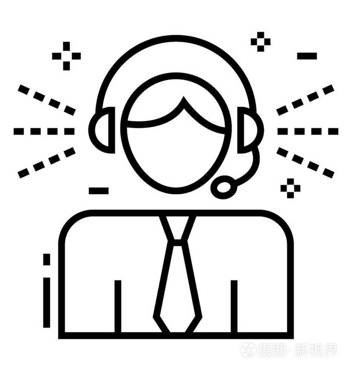 客户服务关系线图标设计插画-正版商用图片15148u-摄图新视界