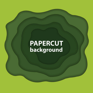 矢量背景与明亮的加勒比绿色和米色彩纸切割形状。 三维抽象纸艺术风格设计布局为商业演示传单海报打印卡片小册子封面。