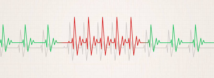 心跳节奏图抽象红色科学背景