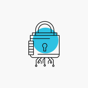 安全网络锁保护安全线路图标