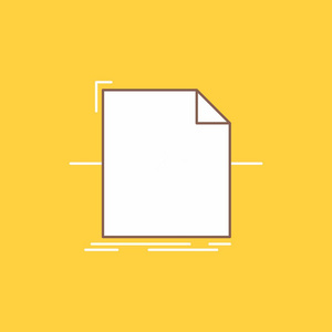 三维文档文件对象处理平行填充图标。 在UI和UX网站或移动应用程序的黄色背景上美丽的徽标按钮。