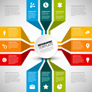 由圆圈和内容块组成的矢量多用途信息图表模板