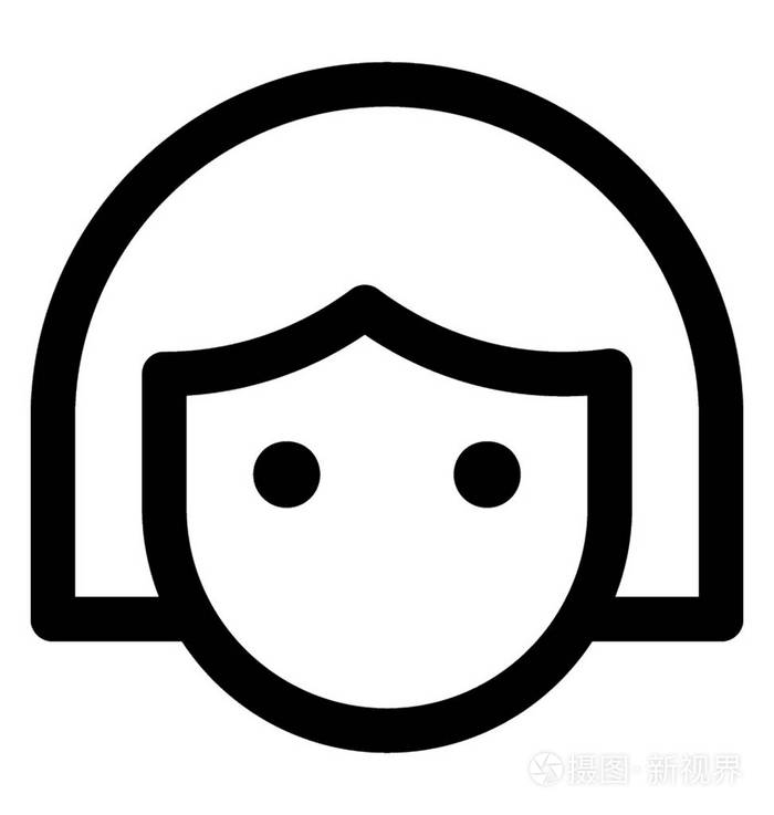 女孩化身线图标插画-正版商用图片151axb-摄图新视界