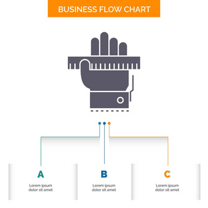 教育手学学习尺业务流程图设计有3个步骤。 字形图标表示背景模板位置的文本。