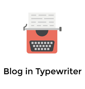 打字机平面图标设计中的博客