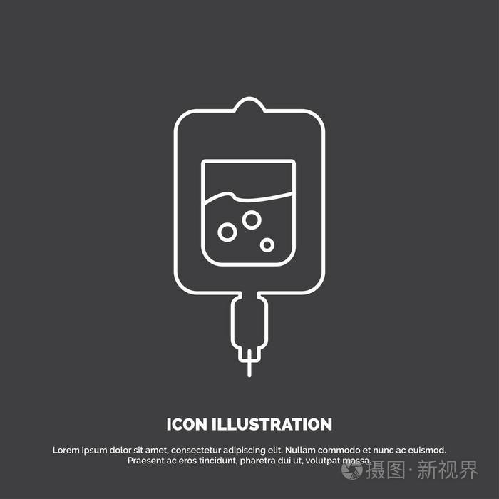 血糖测试样本图标ui和ux网站或移动应用程序的行向量符号