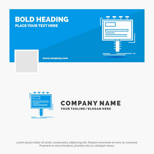 蓝色商业标志模板广告广告广告牌宣传。 Face book时间线横幅设计。 矢量网页横幅背景图