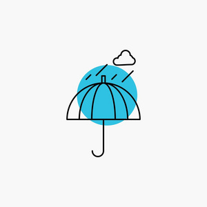 雨伞野营雨安全气象线图标图片