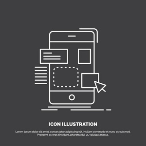 拖动移动设计UIUX图标。 UI和UX网站或移动应用程序的行向量符号